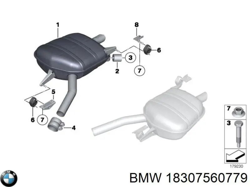 18307560779 BMW Braçadeira de silenciador dianteira