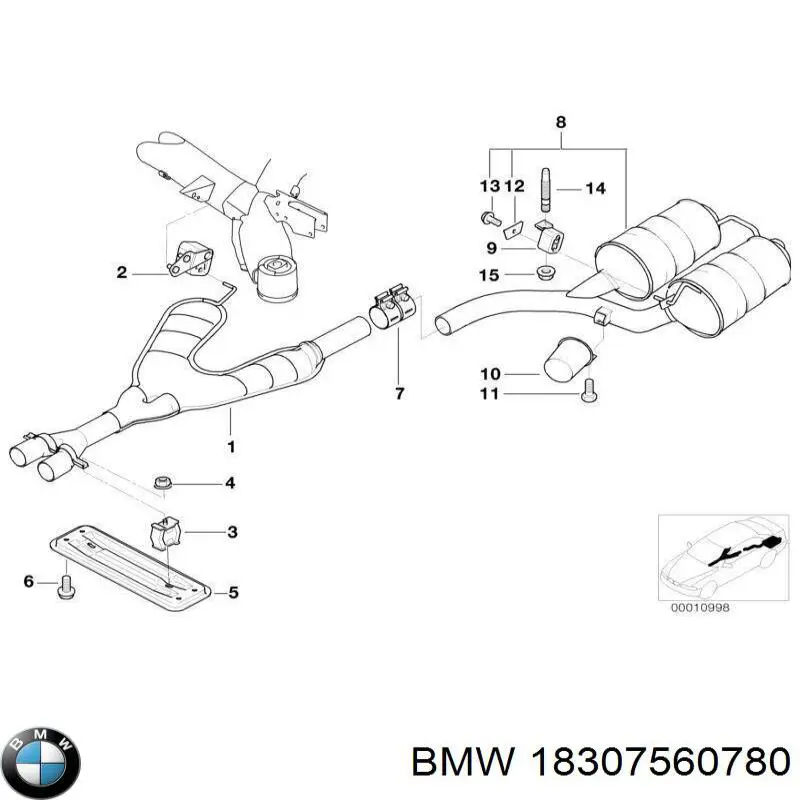 18307560780 BMW Braçadeira de silenciador dianteira