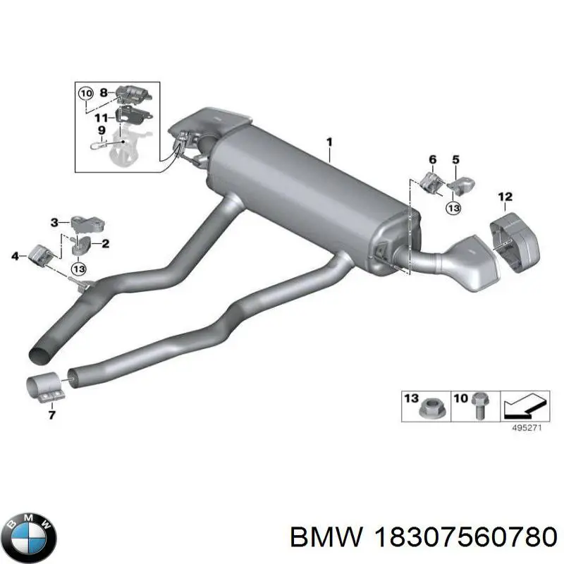 Braçadeira de silenciador dianteira BMW 18307560780 preço, a partir de 20,54 USD