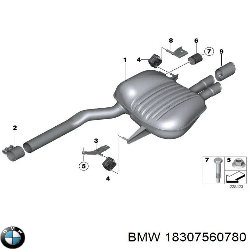 Compre 18307560780 BMW Braçadeira de silenciador dianteira