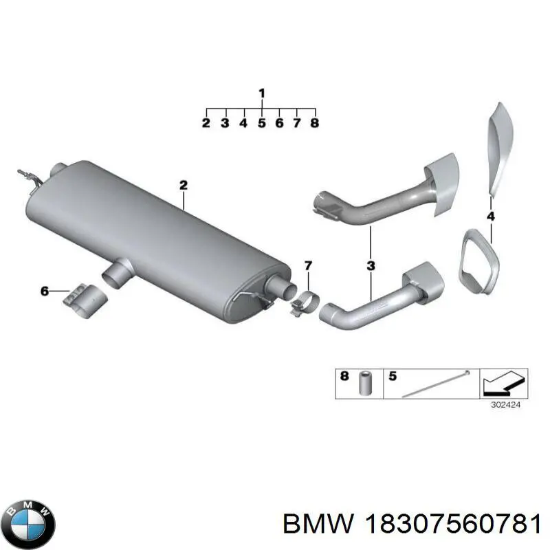 Compre 18307560781 BMW Braçadeira de silenciador dianteira