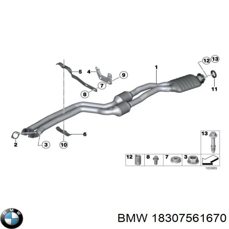 Parafuso do sistema de escape (do silenciador) BMW 18307561670 preço, a partir de 5,67 USD