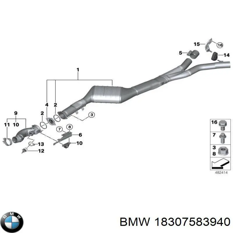18307583940 BMW Braçadeira do silenciador traseira