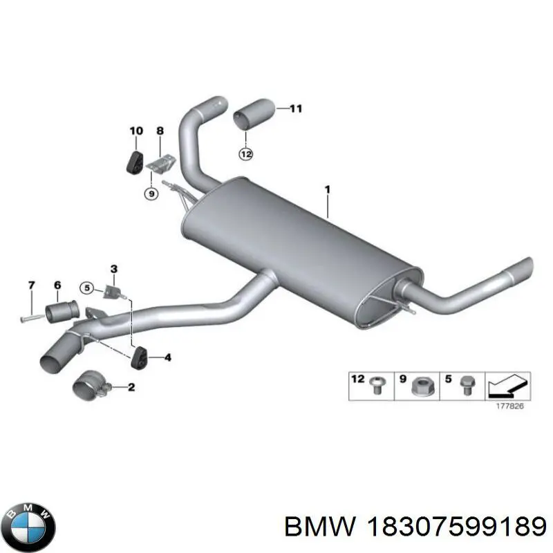 18307599189 BMW Bocal para o silenciador