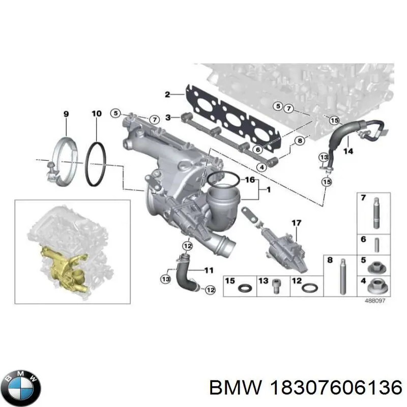 Compre 18307606136 BMW Braçadeira de união de tubo coletor de escape