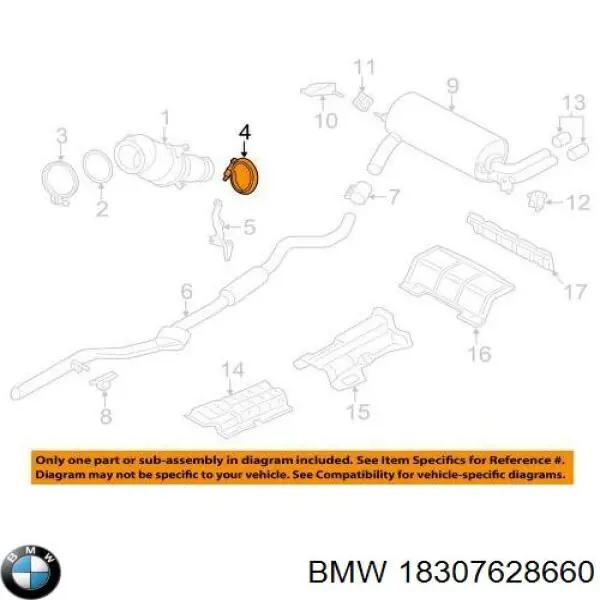 Compre 18307628660 BMW Braçadeira de silenciador dianteira