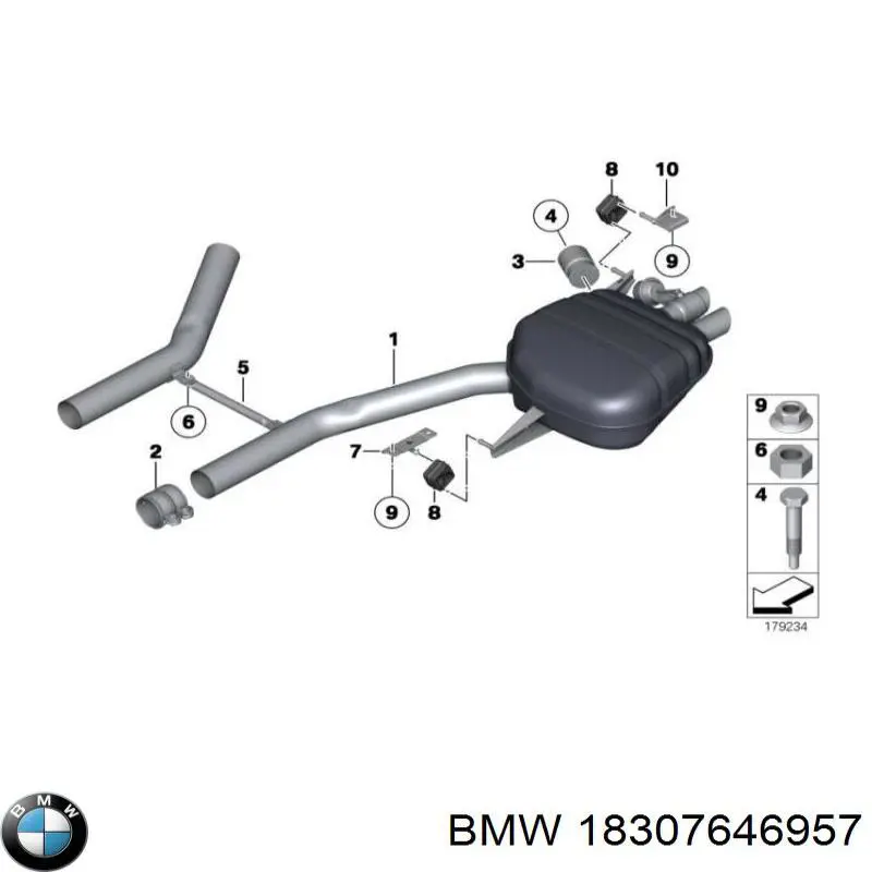 Silenciador, parte traseira BMW 18307646957 preço, a partir de 1154,46 USD