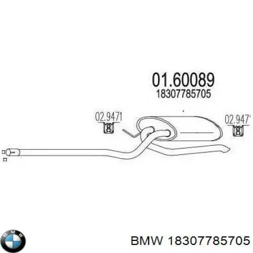 Silenciador, parte traseira BMW 18307785705 preço, a partir de 66,27 USD