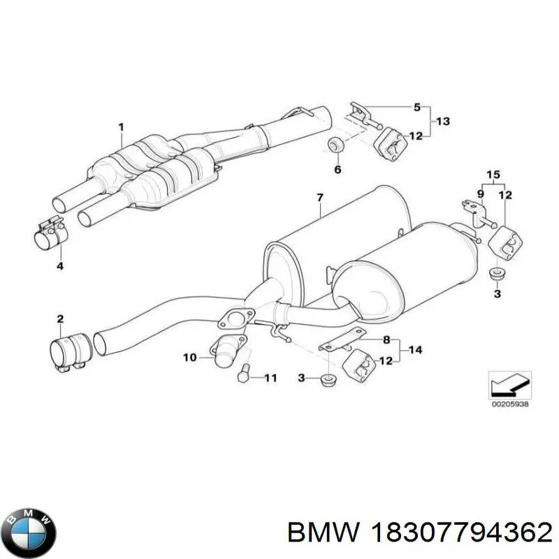  Silenciador, parte traseira BMW 7 sedan (E65, E66, E67) (2001 - 2008) 