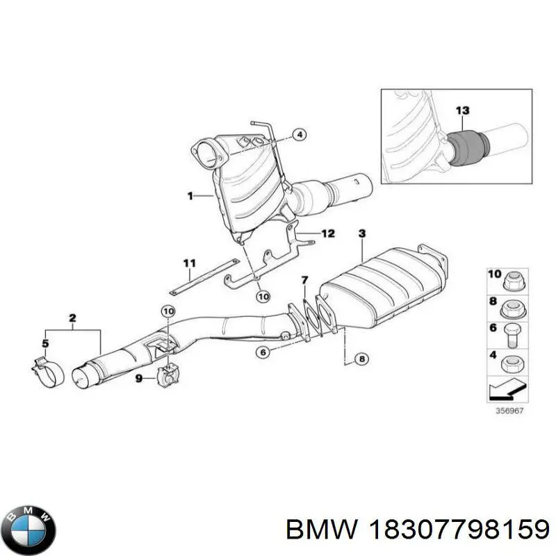 Compre 18307798159 BMW Filtro de partículas do sistema dos gases de escape