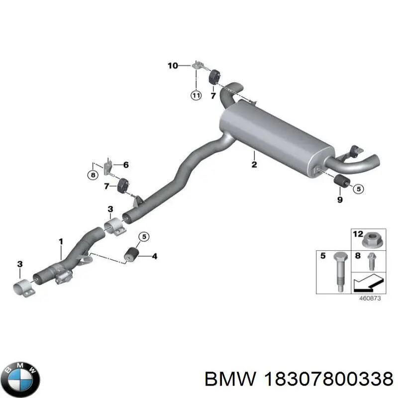 Silenciador, parte traseira BMW 5  E61