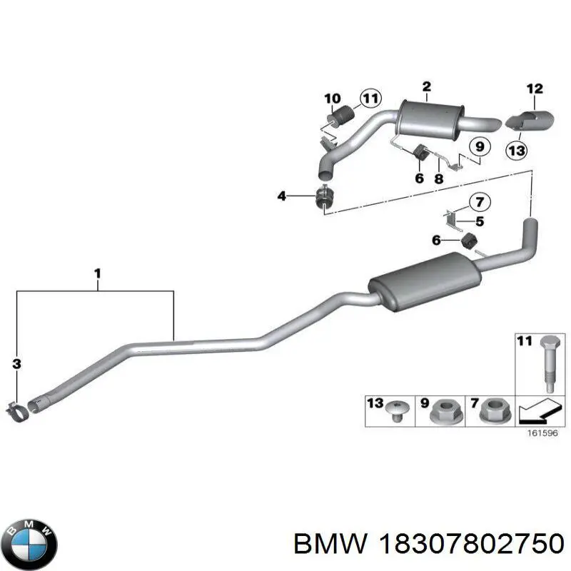 Silenciador, parte central BMW 18307802750 preço, a partir de 92,27 USD
