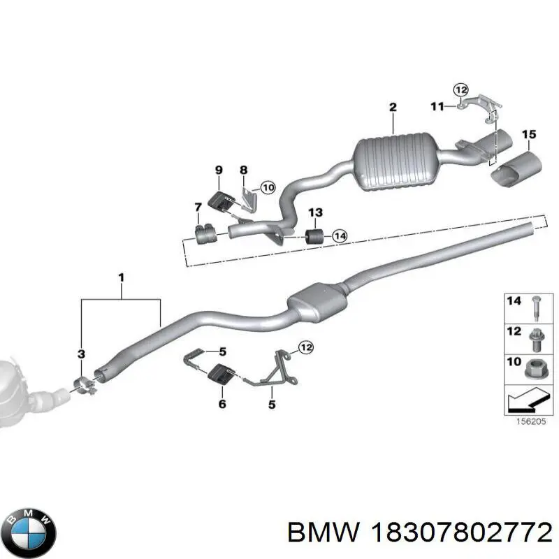 Silenciador, parte central BMW 18307802772 preço, a partir de 393,62 USD
