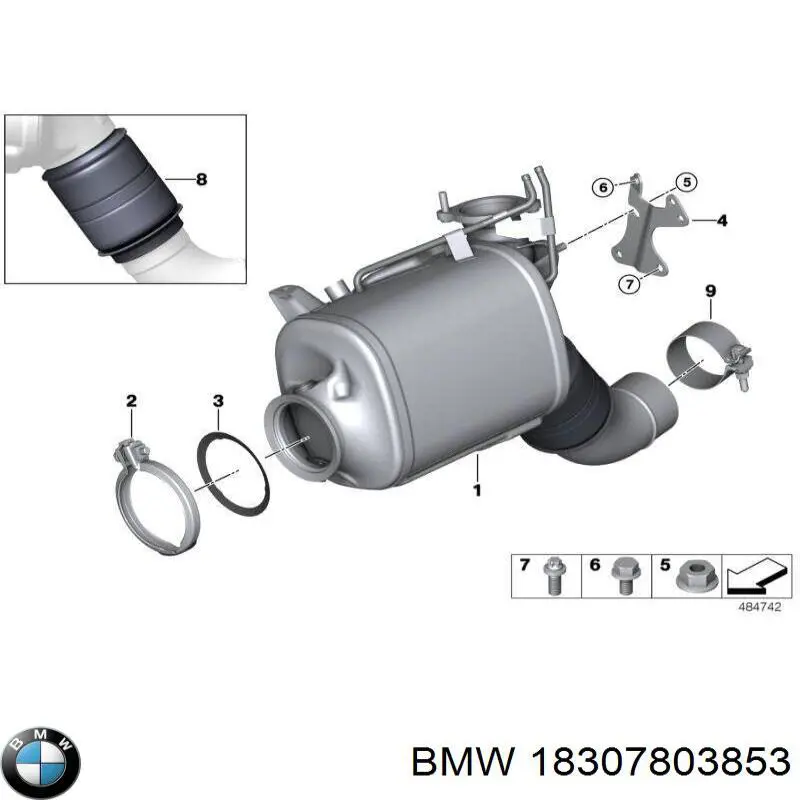 Compre 18307803853 BMW Vedante dianteiro de filtro de partículas diesel
