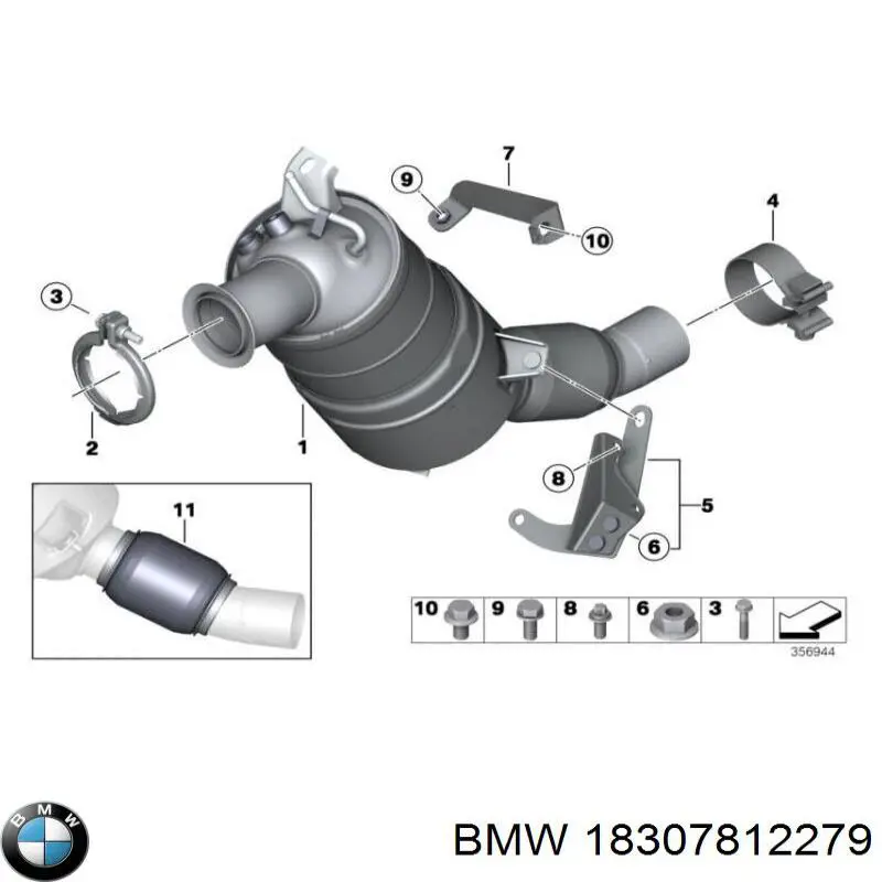 18307812279 BMW Filtro de partículas do sistema dos gases de escape