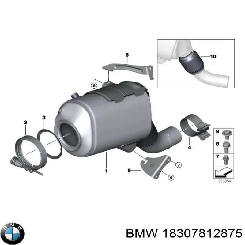 18307812875 BMW Filtro de partículas do sistema dos gases de escape