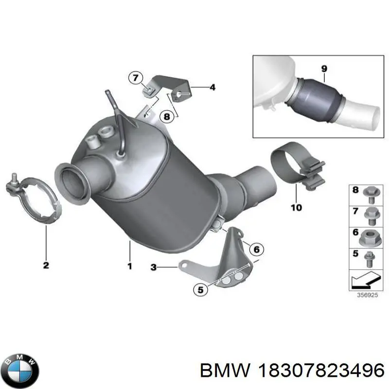 18307823496 BMW Filtro de partículas do sistema dos gases de escape