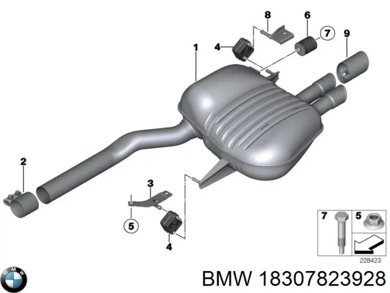 18307823928 BMW Bocal para o silenciador