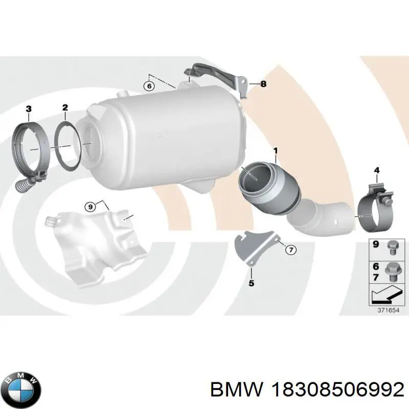 Compre 18308506992 BMW Braçadeira de silenciador dianteira