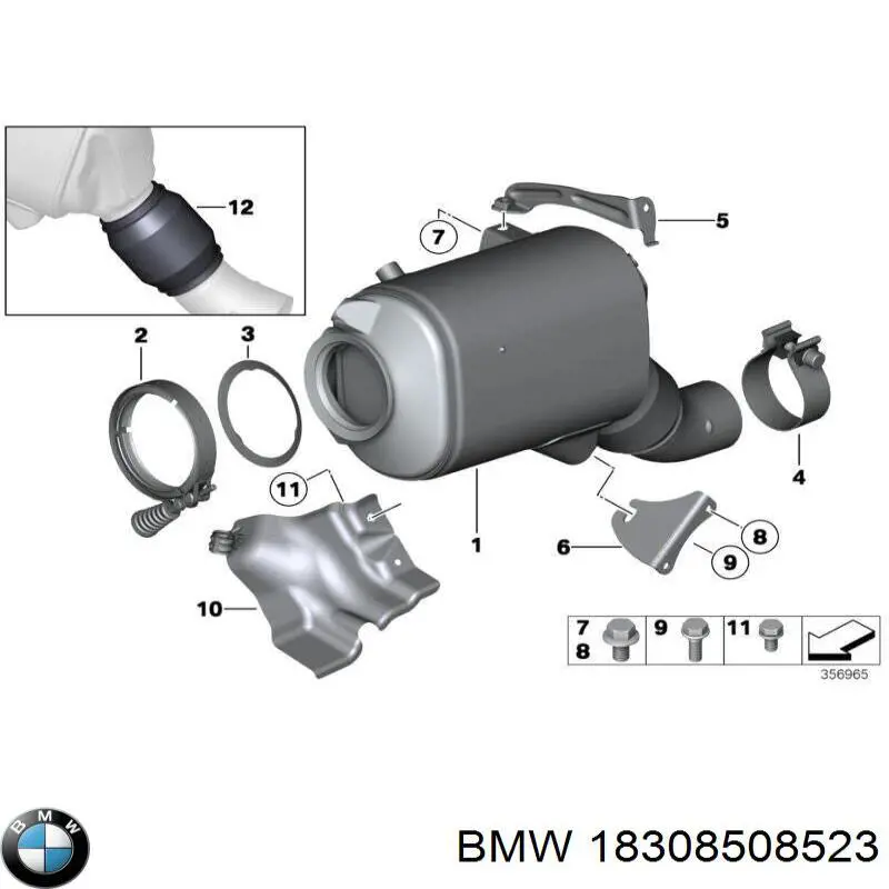 18308508523 BMW Filtro de partículas do sistema dos gases de escape