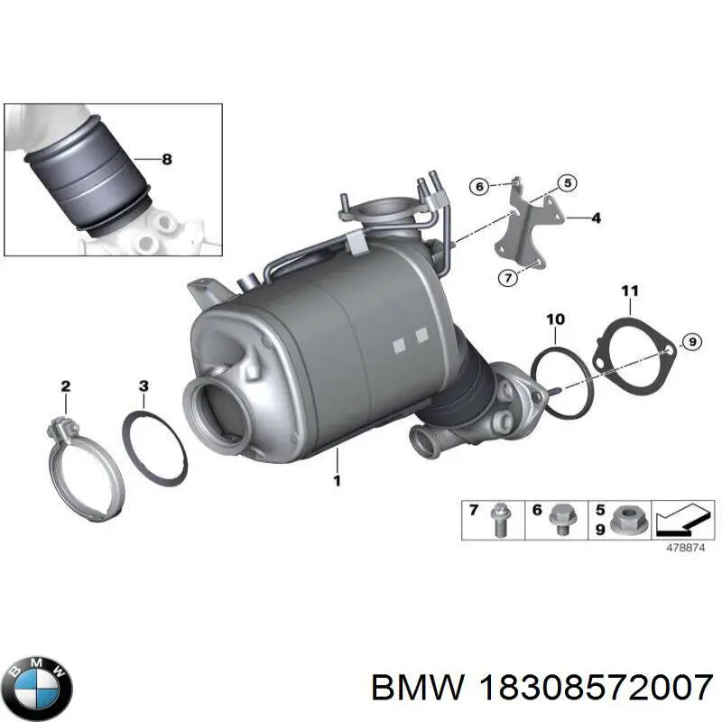 18308572007 BMW Vedante de adaptador do filtro de óleo