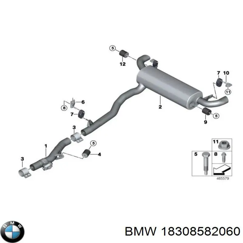 18308582060 BMW Consola de coxim traseiro do silenciador