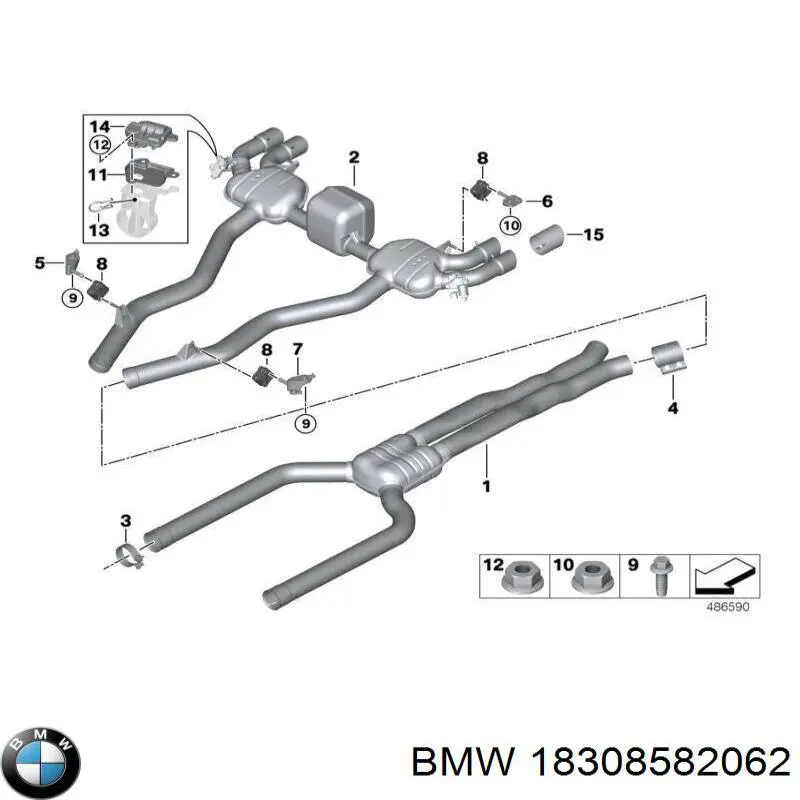 Consola de coxim traseiro do silenciador BMW 18308582062 preço, a partir de 40,69 USD