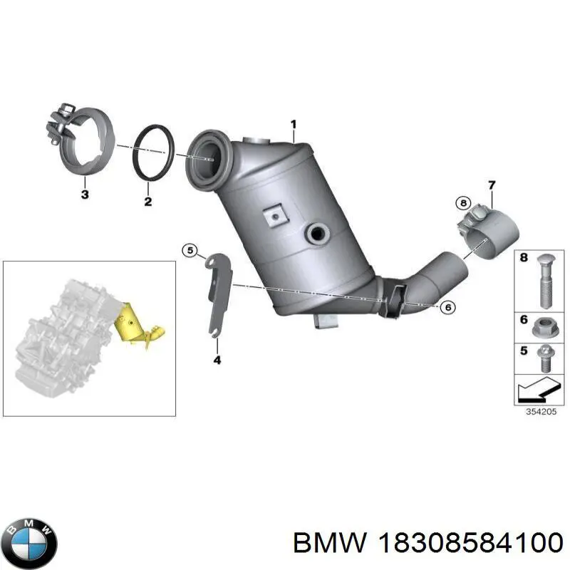 18308584100 BMW Vedante de tubo coletor de escape