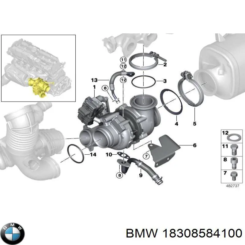 Vedante de tubo coletor de escape BMW 18308584100 preço, a partir de 9,34 USD
