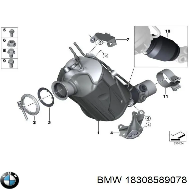 18308589078 BMW Anel (arruela) do injetor de ajuste