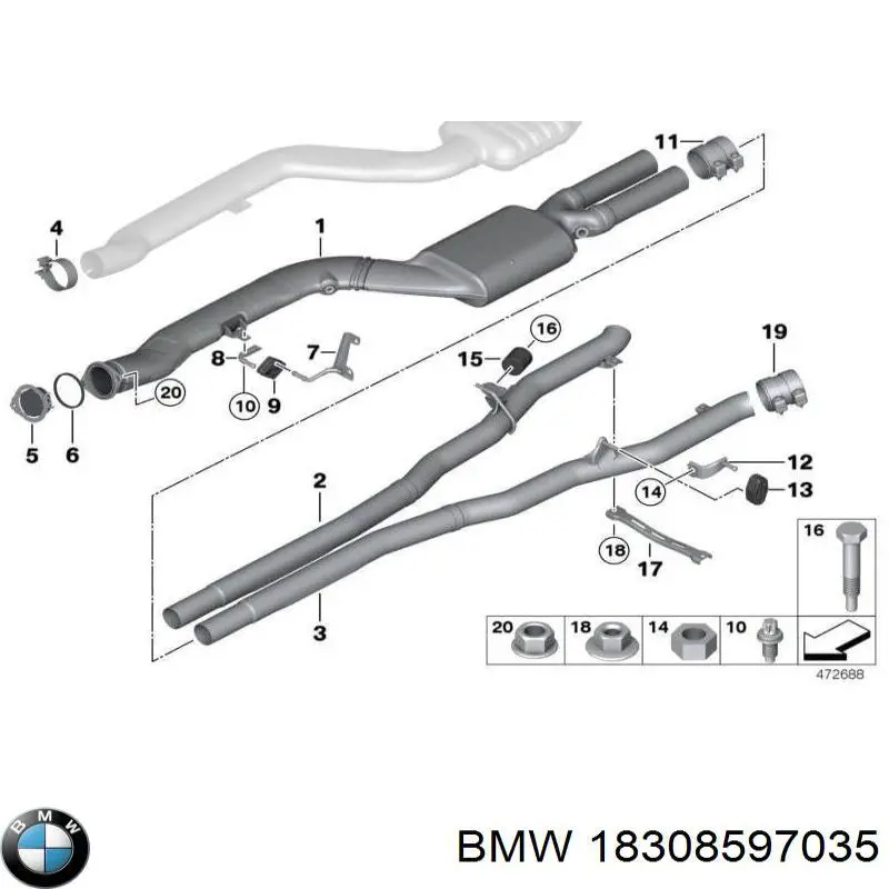 Compre Silenciador, parte traseira BMW 1 