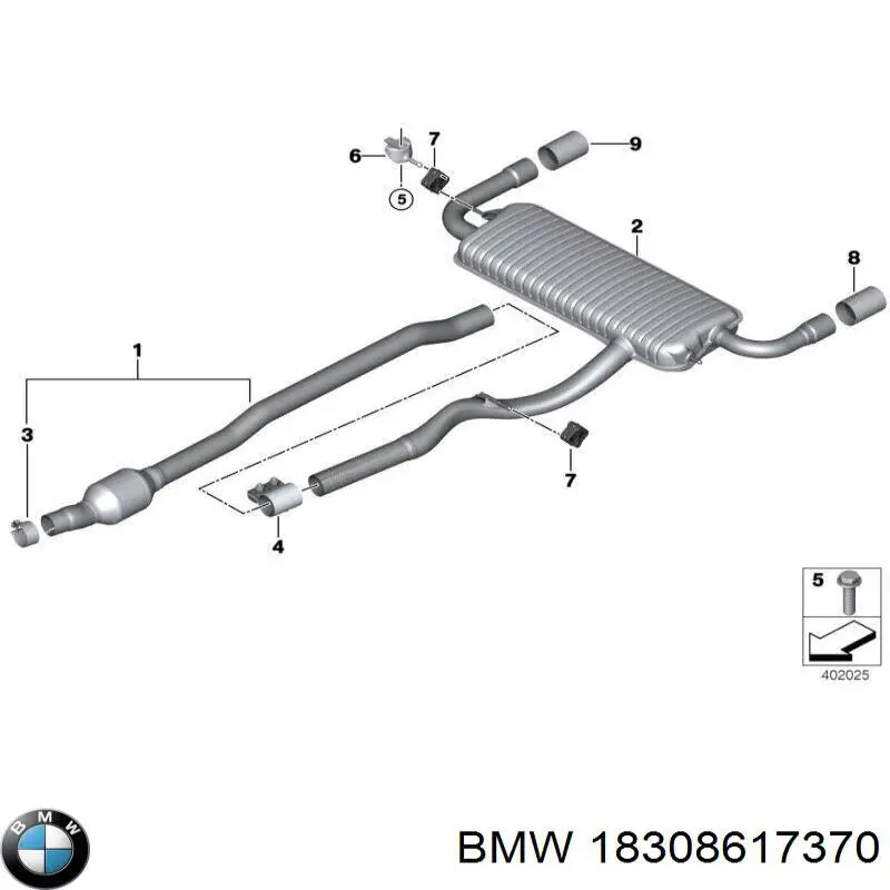 18308617370 BMW Consola de tubo de admissão do silenciador