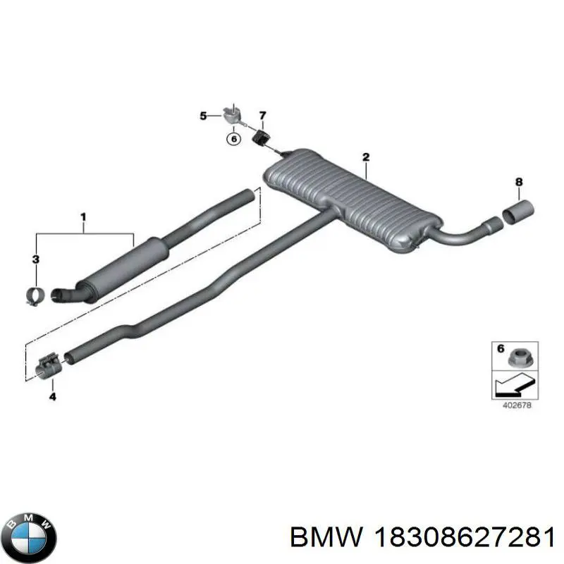 Silenciador, parte traseira para Mini COUNTRYMAN  F60