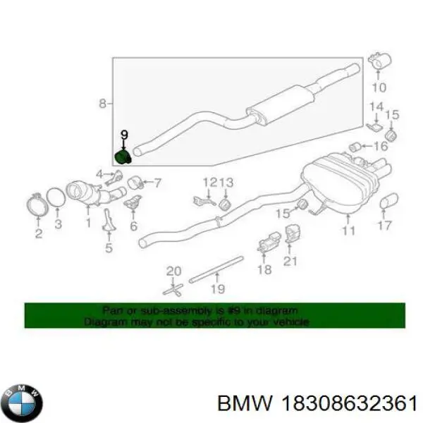 Braçadeira do silenciador traseira BMW 18308632361 preço, a partir de 47,05 USD