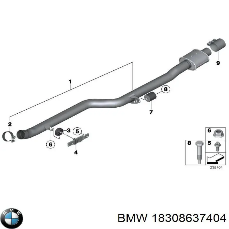 18308637404 BMW Braçadeira do silenciador traseira