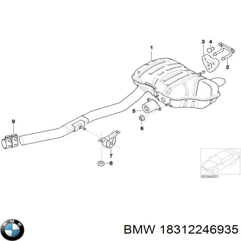 Compre 18312246935 BMW Silenciador, parte traseira