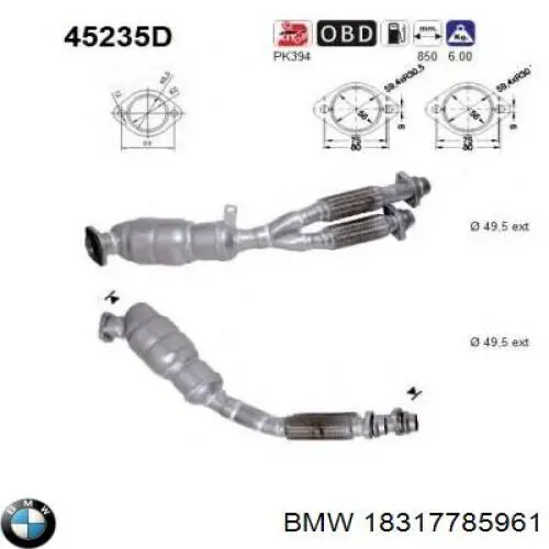 Compre 18317785961 BMW Convertidor - catalisador