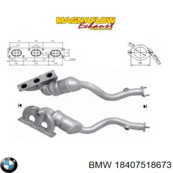 Tubo coletor de escape BMW 18407518673 preço, a partir de 495,05 USD