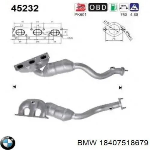 Compre 18407518679 BMW Convertidor - catalisador