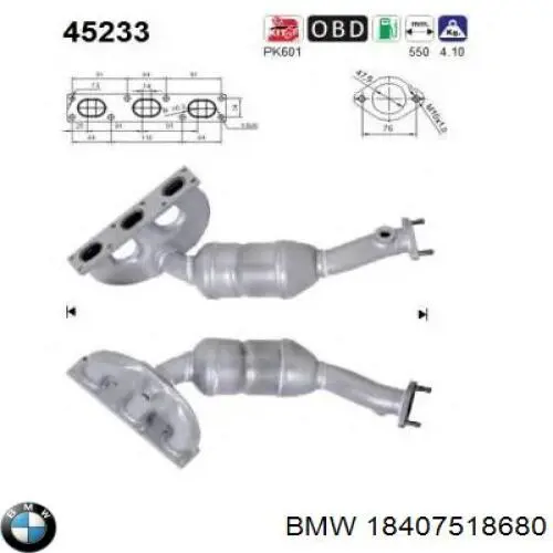 Compre 18407518680 BMW Convertidor - catalisador