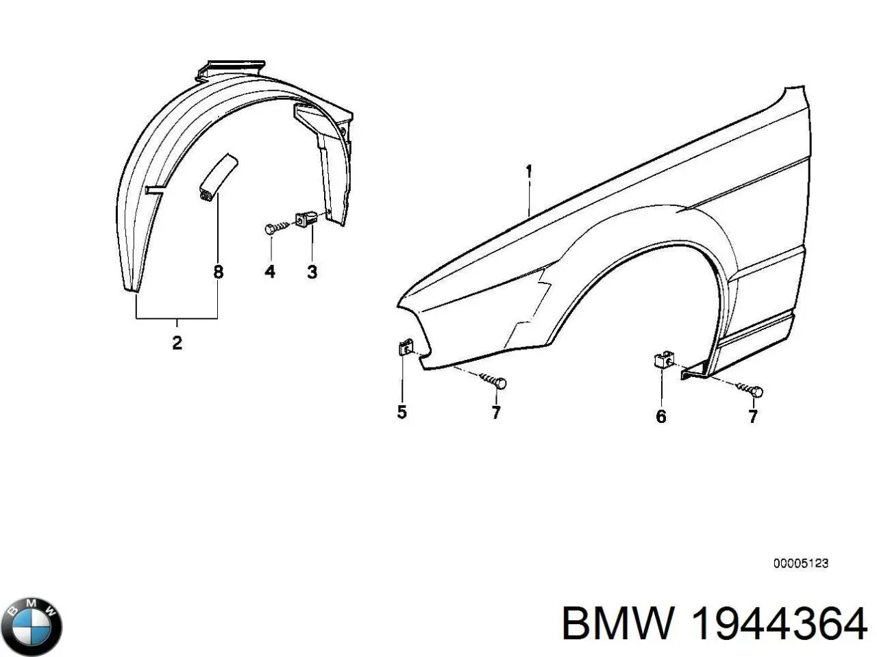 Guarda-barras direito do pára-lama dianteiro BMW 1944364 preço, a partir de 25,72 USD