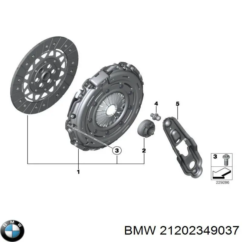 Compre 21202349037 BMW Kit de embraiagem (3 peças)