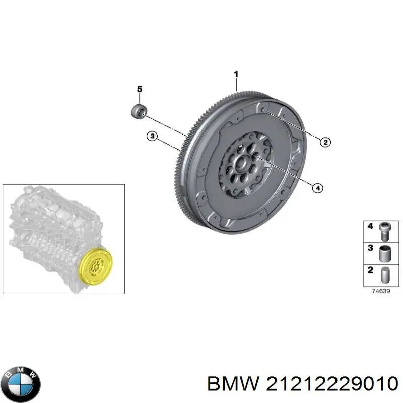 21212229010 BMW Volante de motor