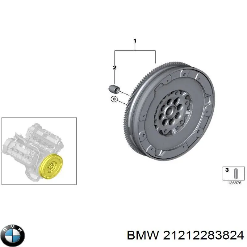 Compre 21212283824 BMW Volante de motor