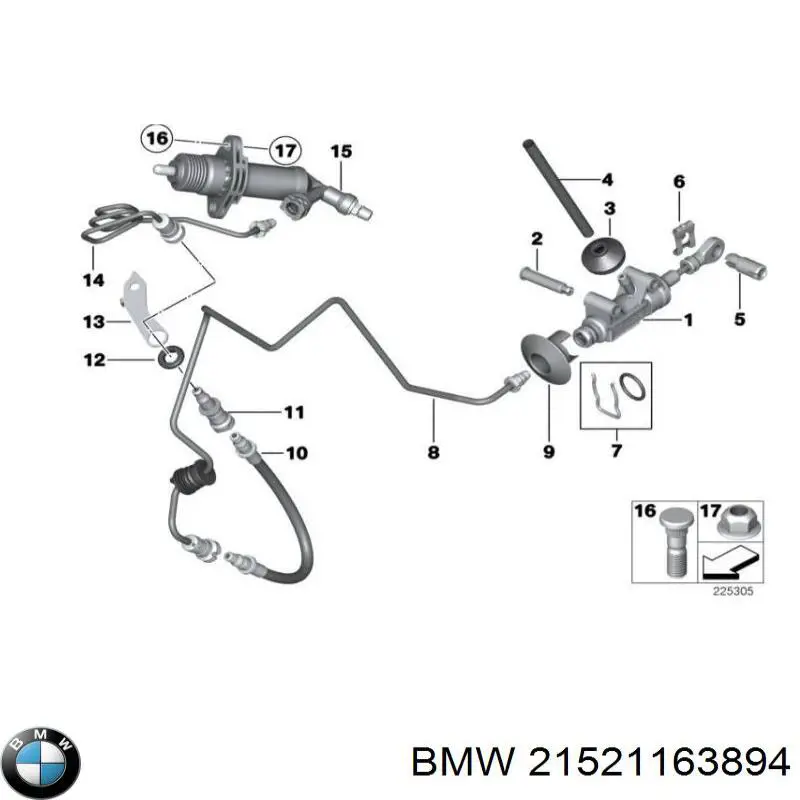 Cápsula (prendedor) de fixação de grelha do radiador ao panel BMW 21521163894 preço, a partir de 8,73 USD
