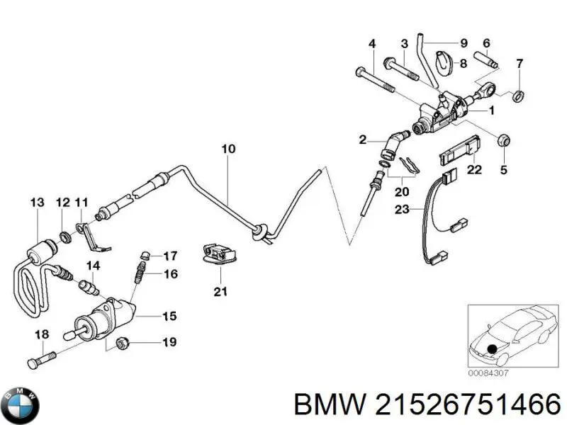 21526751466 BMW Tubo de embraiagem