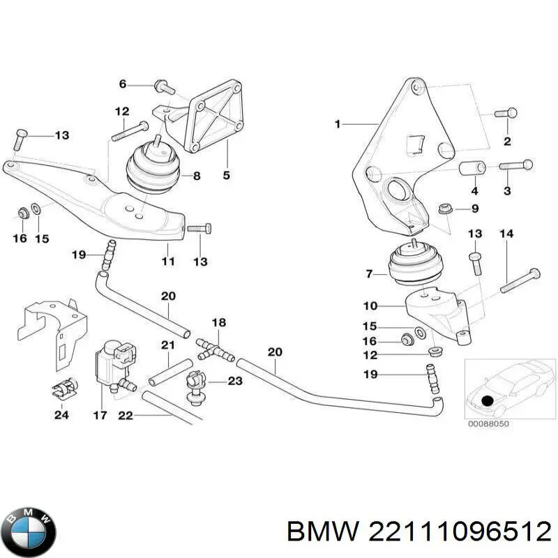 Compre 22111096512 BMW Coxim (suporte) direito de motor
