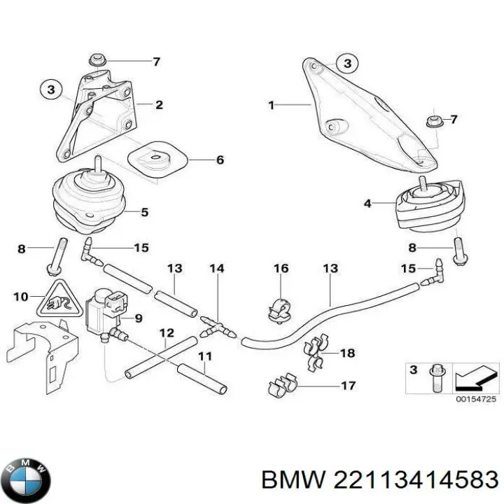 Compre 22113414583 BMW Coxim (suporte) esquerdo de motor