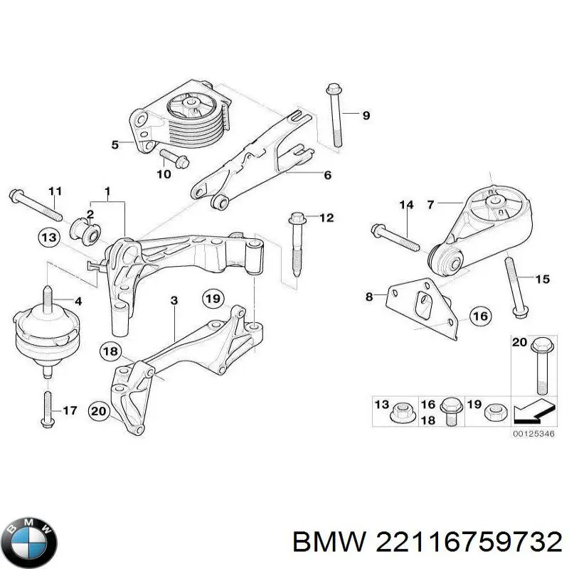 Compre 22116759732 BMW Coxim (suporte) dianteiro de motor