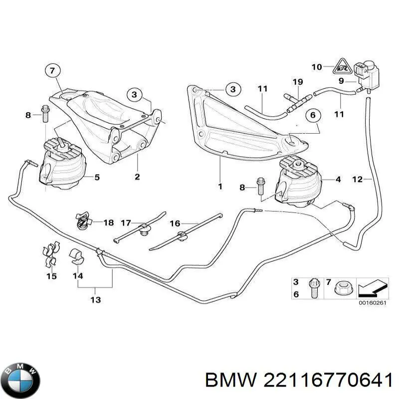 Coxim (suporte) esquerdo de motor BMW 22116770641 preço, a partir de 178,96 USD